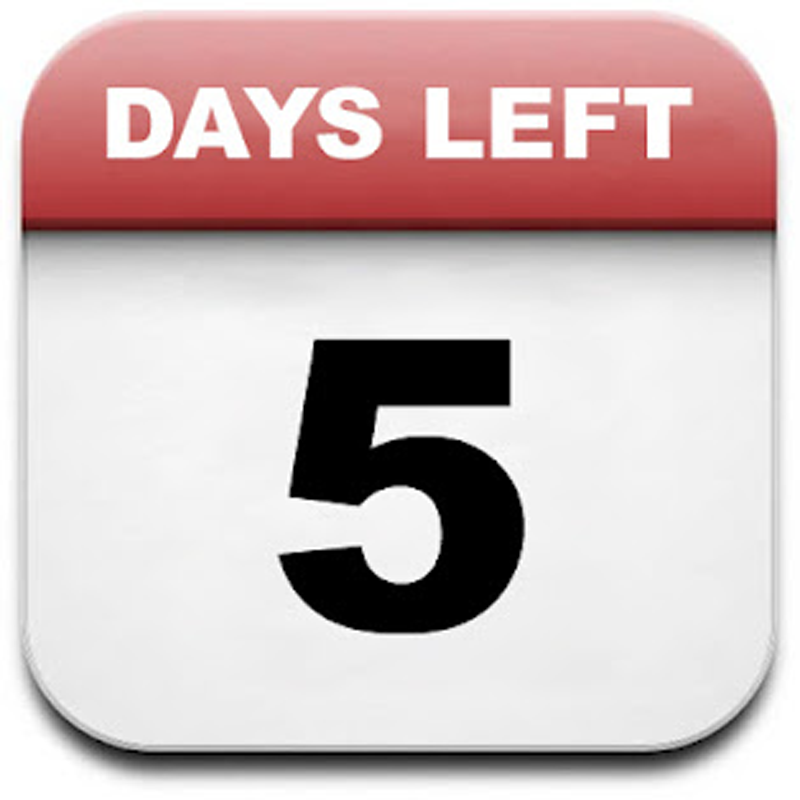 Only 5 Days Left!!