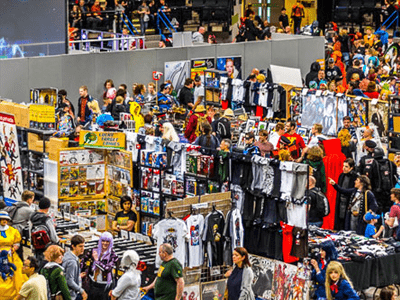 Massive Variety of Traders and Artists with alsorts of Geeky Goodies